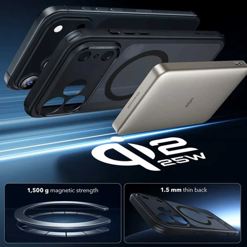 Alternative view of ESR - Classic Hybrid HaloLock (Camera Control) - iPhone 18 Pro / iPhone 17 Pro - Frosted Black