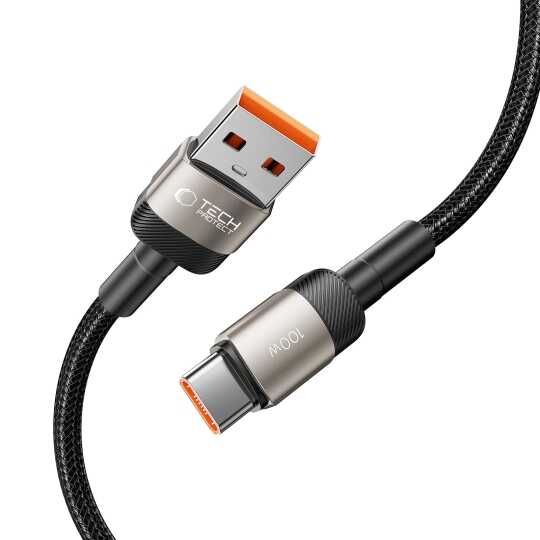 Alternative view of Tech-Protect Ultraboost Evo cable USB-A / USB-C 100W 5A 200cm Titanium