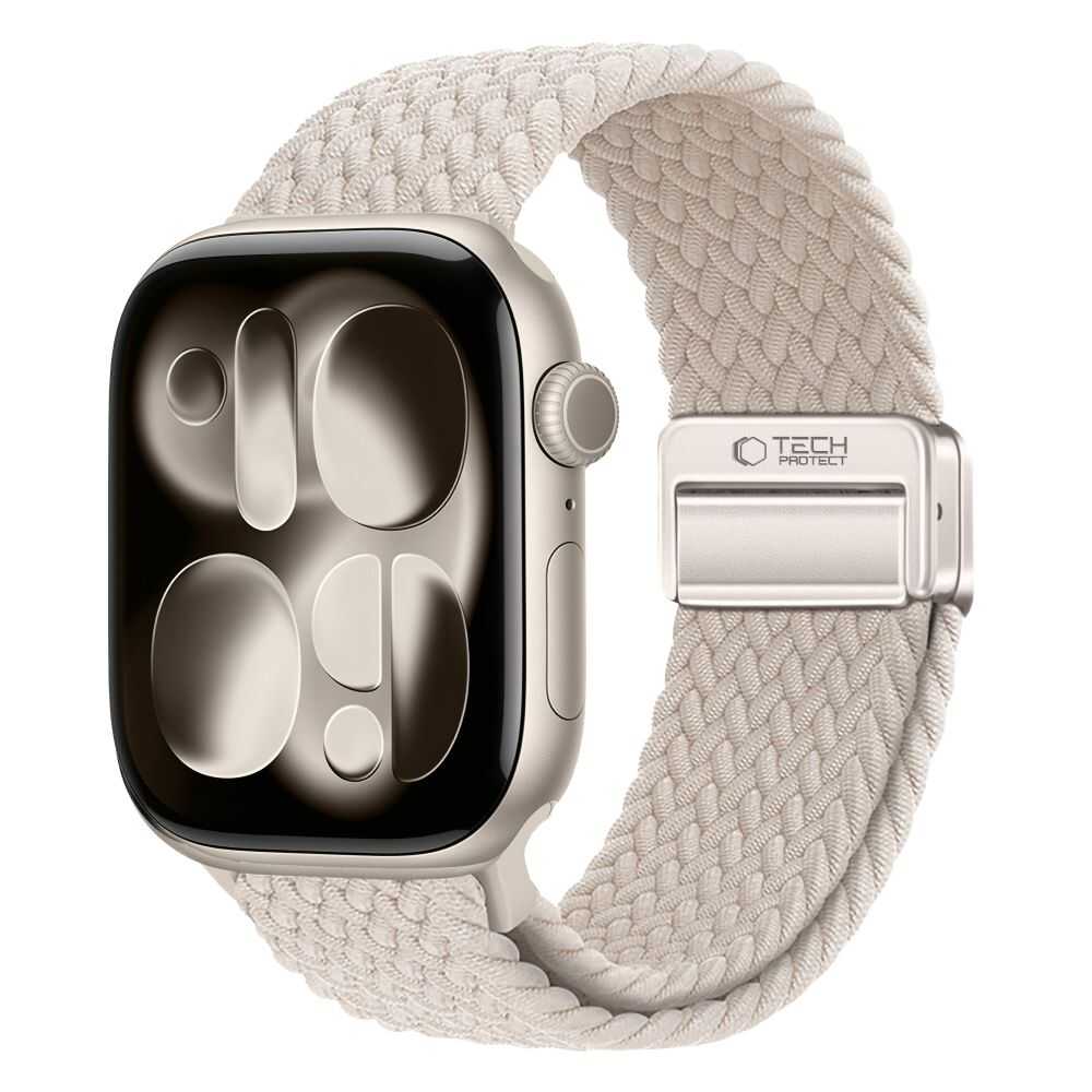 Alternative view of Tech-protect Nylonmag Apple Watch 8 / 9 / 10 / 11 / 12 / Se / Ultra (44 / 45 / 46 / 49 Mm) Starlight