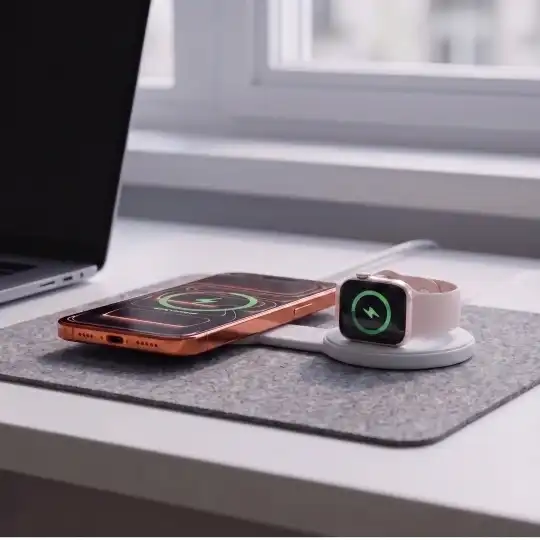 Alternative view of Tech-protect A55 2in1 Magnetic Magsafe Wireless Charger 25w Qi2.2 White