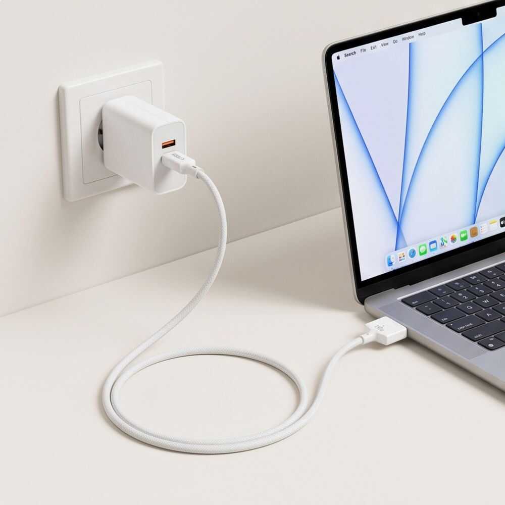 Alternative view of Tech-protect Mmc01 Ultraboost Magnetic Macbook Cable Usb-c To Magsafe 3 140w 300cm White
