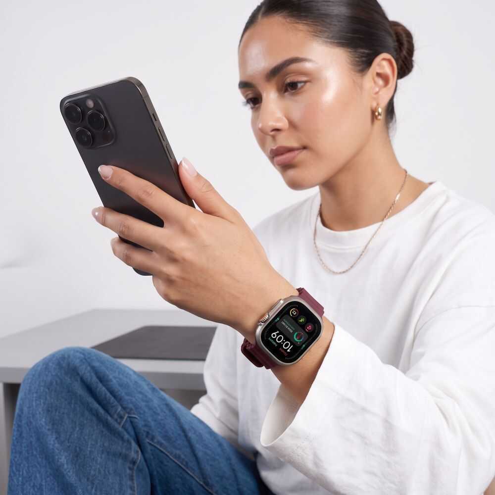 Tech-protect Iconband Pro Apple Watch 8 / 9 / 10 / 11 / 12 / Se / Ultra (44 / 45 / 46 / 49 Mm) Deep Burgundy Tech-protect Iconband Pro Apple Watch 8 / 9 / 10 / 11 / 12 / Se / Ultra (44 / 45 / 46 / 49 Mm) Deep Burgundy - Image 4