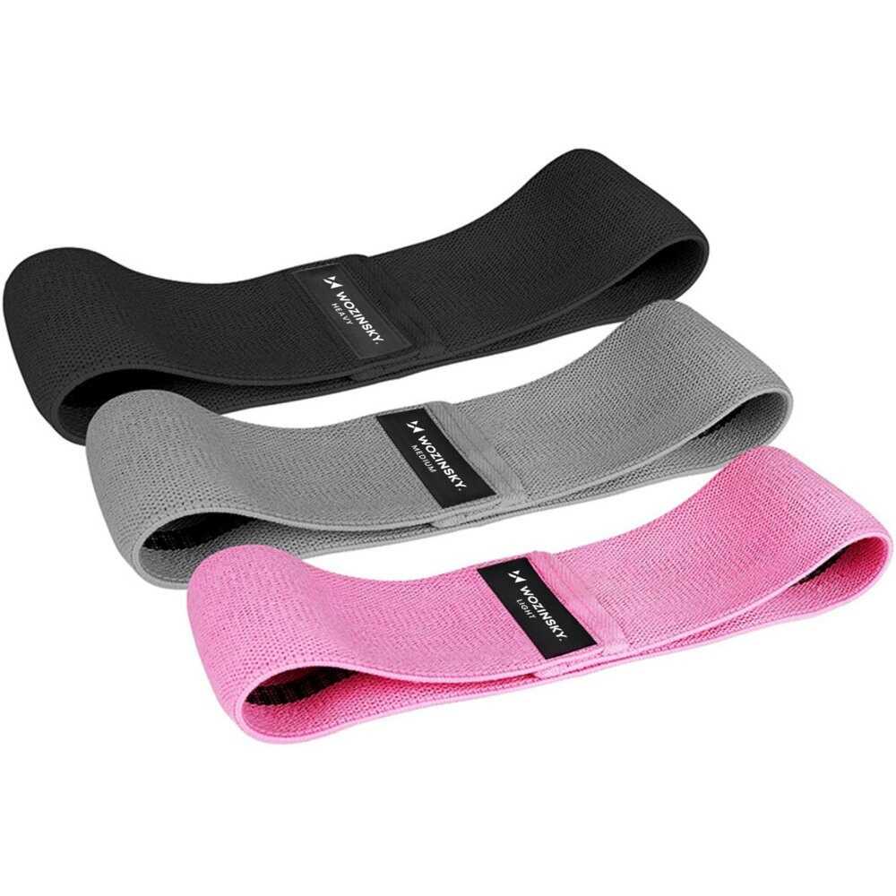Wozinsky 3x Fabric Resistance Mini Band Set For Yoga Σετ 3 Λάστιχα Αντίστασης Υφασμάτινα Wozinsky WFB-01 Mini Band