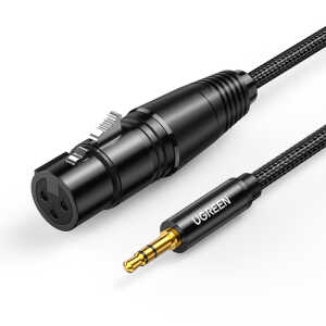 Καλώδιο Ήχου Ugreen AV182 3,5mm Mini Jack Αρσενικό σε XLR Θηλυκό 1m Μαύρο