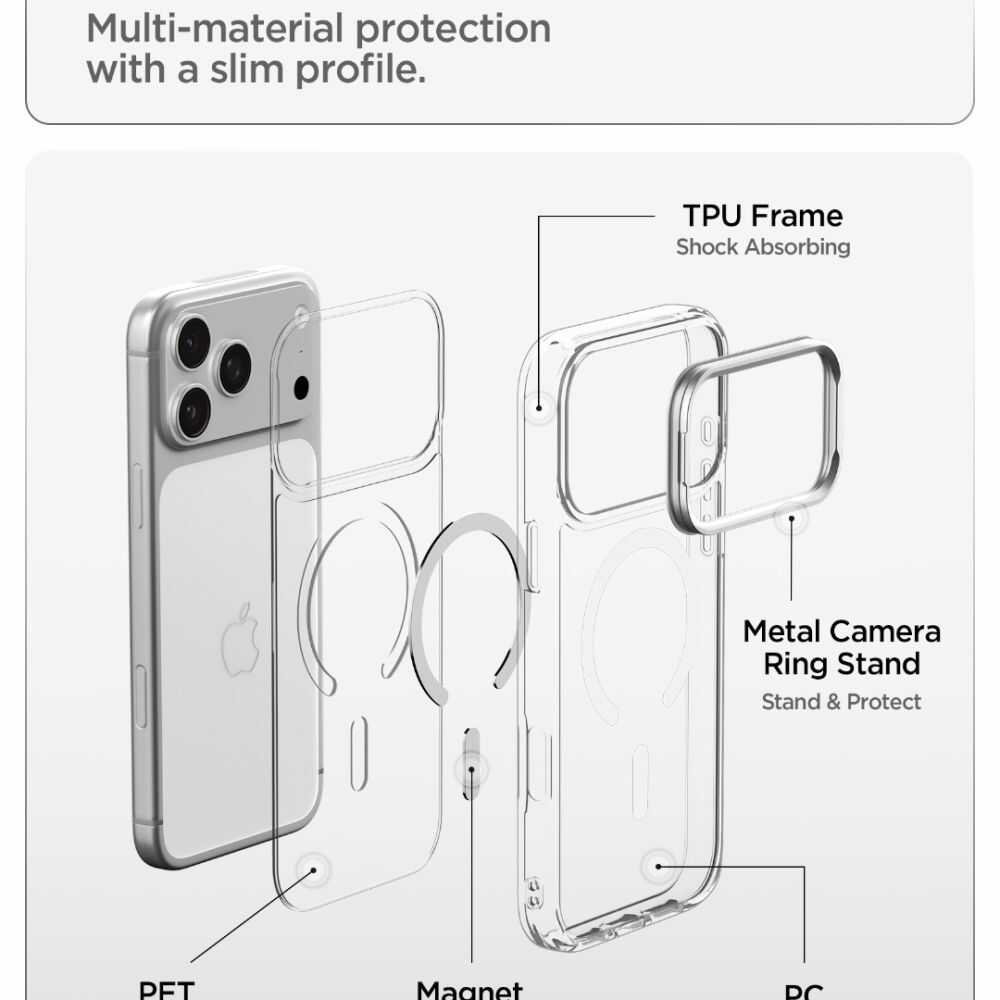 Spigen Ultra Hybrid Optik S Magsafe Iphone 17 Pro Max / 18 Pro Max Clear/silver Spigen Ultra Hybrid Optik S Magsafe iPhone 17 Pro Max / 18 Pro Max Clear/silver - Image 8
