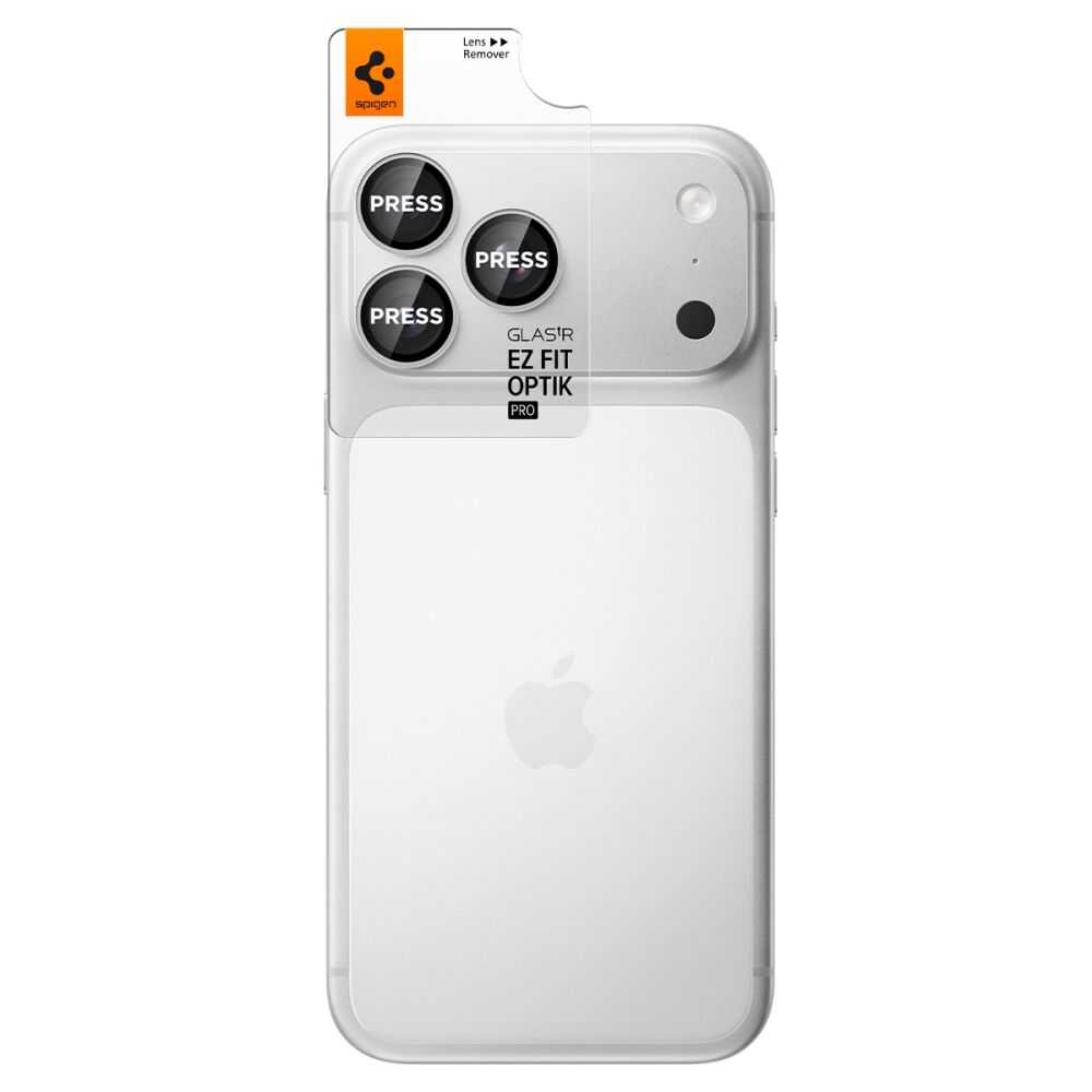 Alternative view of Spigen Optik Pro Glas.tR EZ Fit Camera Protector 2-Pack iPhone 18 Pro / 18 Pro Max Ασημί