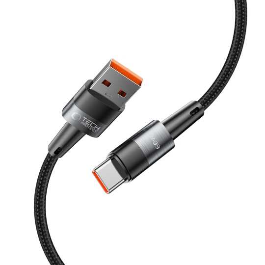 Alternative view of Tech-Protect Ultraboost USB-A / USB-C cable 66W, 6A, 50cm Grey