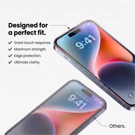 Alternative view of Tech-protect Glass Fit+ 2-pack Xiaomi Redmi 17 4g / 5g Black