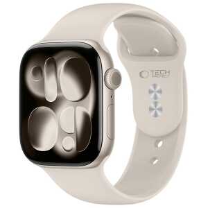 Tech-protect Silicone Apple Watch 8 / 9 / 10 / 11 / 12 / Se / Ultra (44 / 45 / 46 / 49 Mm) Starlight