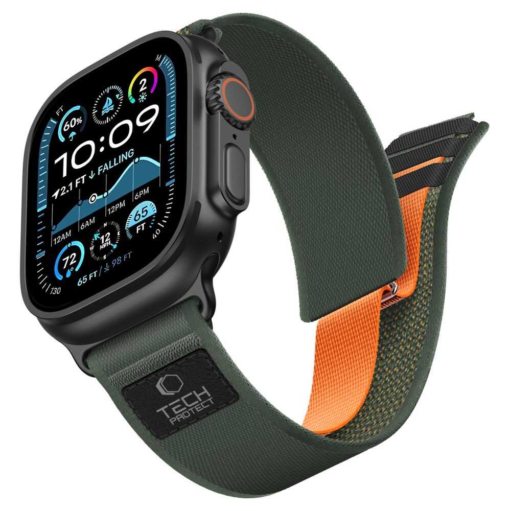 Tech-protect Nylon Elite Apple Watch 8 / 9 / 10 / 11 / 12 / Se / Ultra (44 / 45 / 46 / 49 Mm) Green/orange Tech-protect Nylon Elite Apple Watch 8 / 9 / 10 / 11 / 12 / Se / Ultra (44 / 45 / 46 / 49 Mm) Green/orange