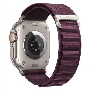Tech-protect Nylon Pro Apple Watch 8 / 9 / 10 / 11 / 12 / Se / Ultra (44 / 45 / 46 / 49 Mm) Deep Burgundy