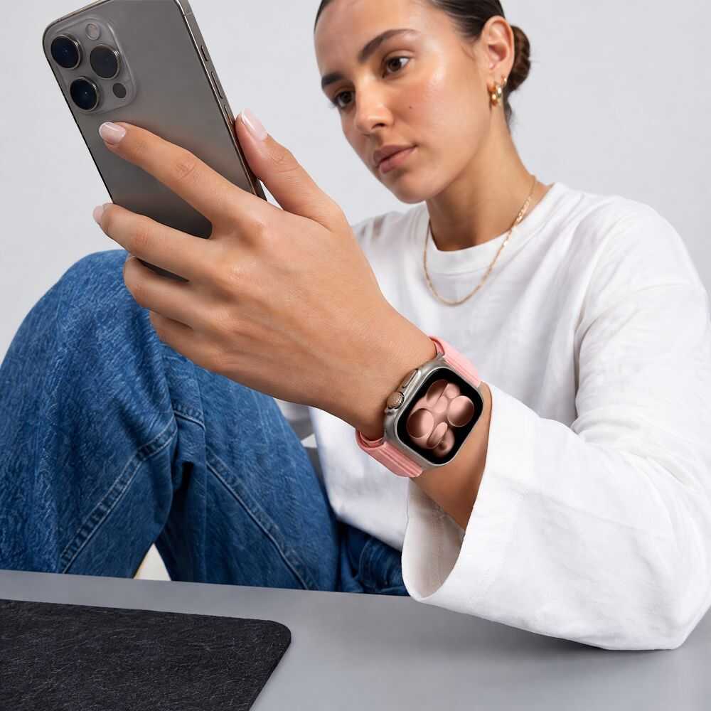 Tech-protect Nylonloop Apple Watch 8 / 9 / 10 / 11 / 12 / Se (40 / 41 / 42 Mm) Blush Pink Tech-protect Nylonloop Apple Watch 8 / 9 / 10 / 11 / 12 / Se (40 / 41 / 42 Mm) Blush Pink - Image 5
