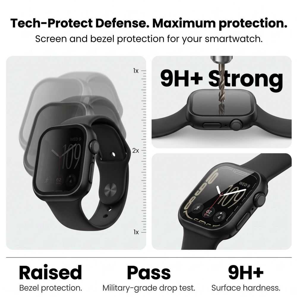 Tech-protect Defense 2-pack Apple Watch 12 (46 Mm) Black & Clear Tech-protect Defense 2-pack Apple Watch 12 (46 Mm) Black & Clear - Image 15