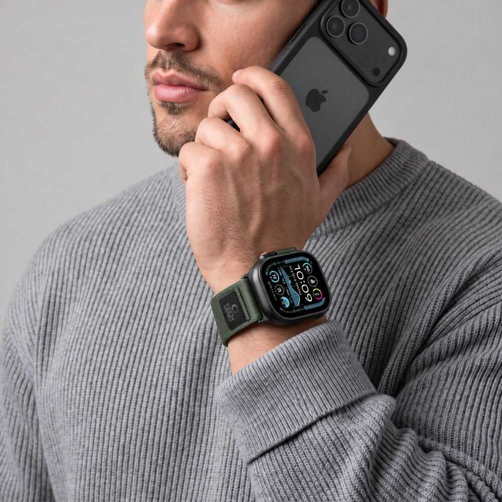 Tech-protect Nylon Elite Apple Watch 8 / 9 / 10 / 11 / 12 / Se / Ultra (44 / 45 / 46 / 49 Mm) Green/orange Tech-protect Nylon Elite Apple Watch 8 / 9 / 10 / 11 / 12 / Se / Ultra (44 / 45 / 46 / 49 Mm) Green/orange - Image 6