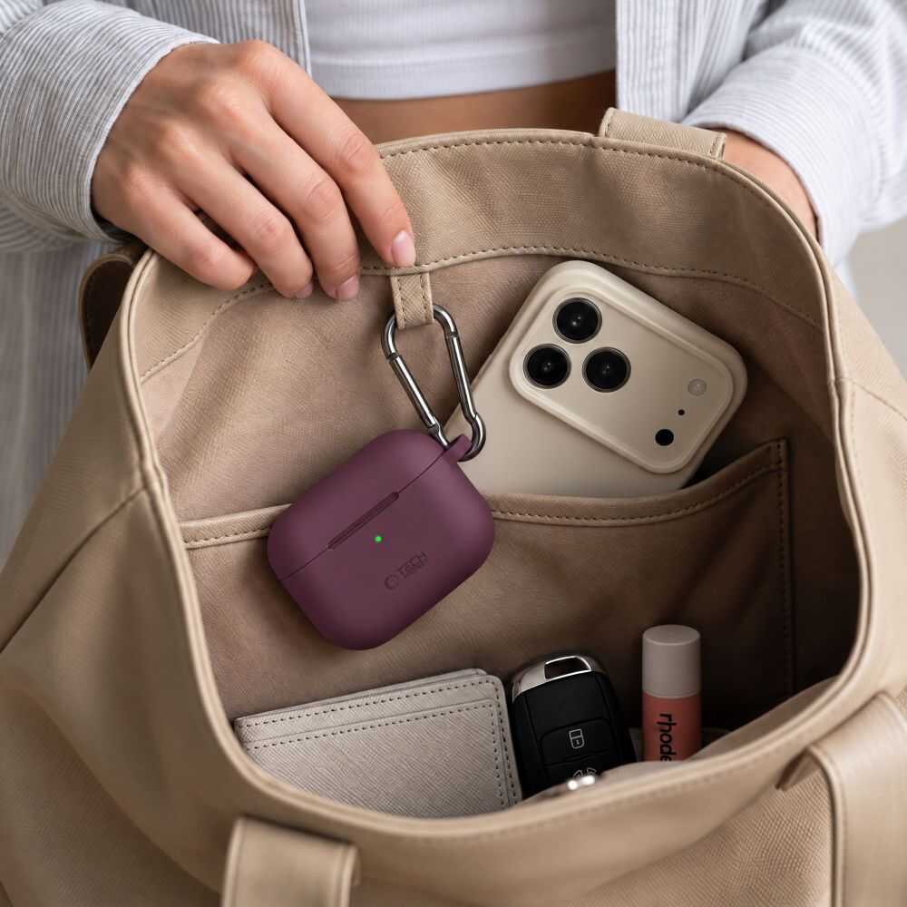 Tech-protect Silicone Hook Apple Airpods Pro 3 Burgundy Tech-protect Silicone Hook Apple Airpods Pro 3 Burgundy - Image 9