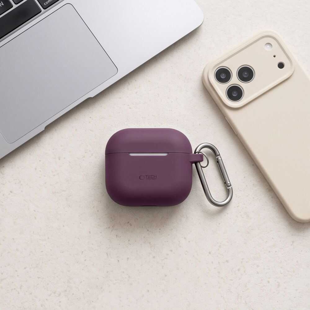 Tech-protect Silicone Hook Apple Airpods 4 / 5 Burgundy Tech-protect Silicone Hook Apple Airpods 4 / 5 Burgundy - Image 6