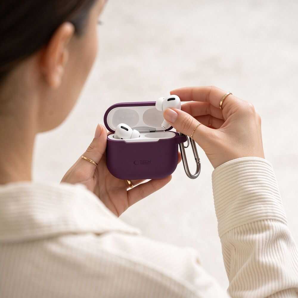 Tech-protect Silicone Hook Apple Airpods 4 / 5 Burgundy Tech-protect Silicone Hook Apple Airpods 4 / 5 Burgundy - Image 7