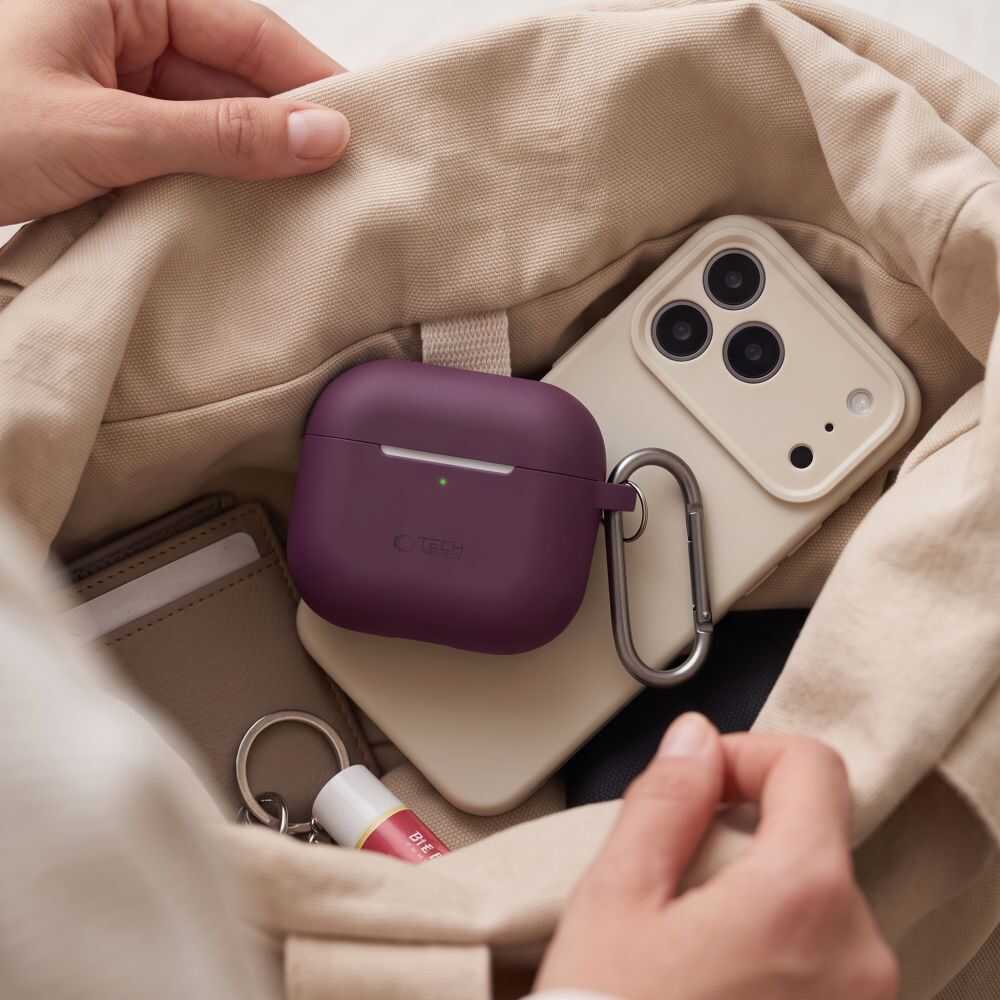 Tech-protect Silicone Hook Apple Airpods 4 / 5 Burgundy Tech-protect Silicone Hook Apple Airpods 4 / 5 Burgundy - Image 9