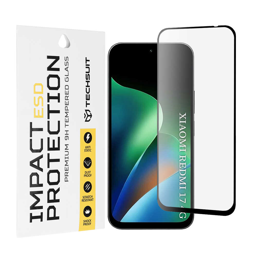 Techsuit - ESD Glass - Xiaomi Redmi 17 4G / 5G / Poco C95 Pro 4G - Black Techsuit - ESD Glass - Xiaomi Redmi 17 4G / 5G / Poco C95 Pro 4G - Black