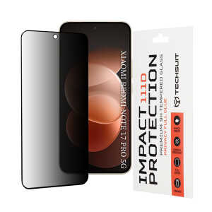 Techsuit - 111D Privacy Full Glue - Xiaomi Redmi Note 17 Pro 5G / Redmi Note 17 Pro Max - Black